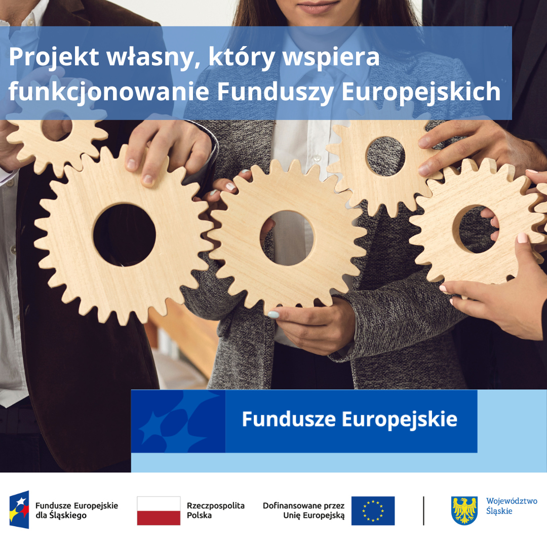 Plakat projektu z logotypami Funduszy Europejskich